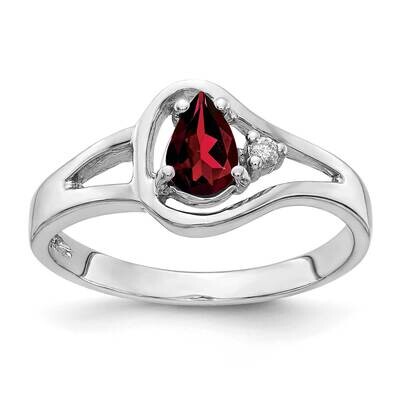 6x4mm Pear Garnet AA Diamond Ring 14k White Gold Y2071GA/AA, MPN: Y2071GA/AA, 883957689661