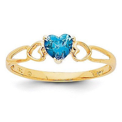 Blue Topaz Birthstone Ring 14k Gold XBR165, MPN: XBR165, 883957413341