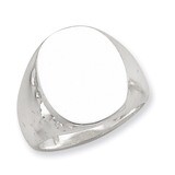 19x16mm Solid Back Signet Ring Sterling Silver QR2442-10, MPN: QR2442-10, 883957249643