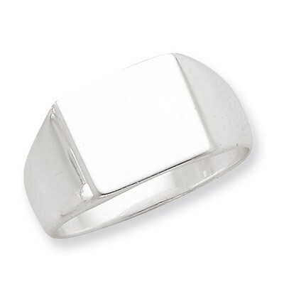 11x13mm Solid Back Signet Ring Sterling Silver QR2447, MPN: QR2447, 883957249810