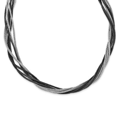 Black Rhodium Wire Mesh Necklace Sterling Silver QG3836-18