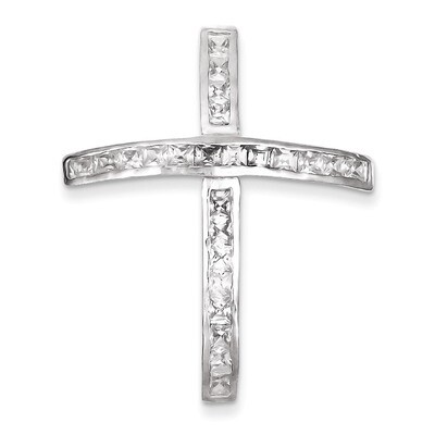 Sterling Silver Cross with Diamond Pendant QC7312