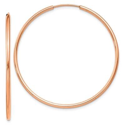 1.5mm Polished Endless Hoop Earrings 14k Rose Gold TF1433, MPN: TF1433, 883957908229