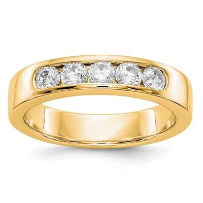Diamond Vs/Si, D E F, 5-Stone Channel Band 14k Yellow Gold True Origin Lab Grown RM3276B-058-YLD, M…