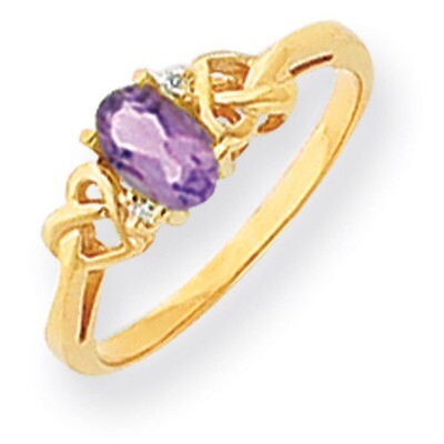 Amethyst Diamond Ring 14k Gold 6x4mm Oval Y4690AM/A, MPN: Y4690AM/A, 883957582290