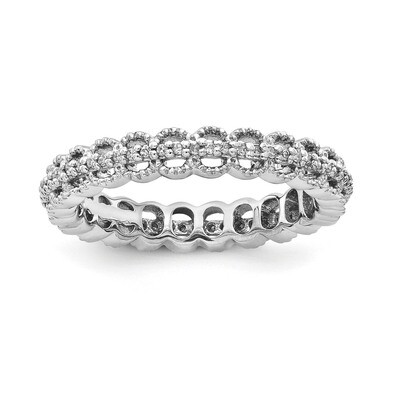 Carved Diamond Ring - Sterling Silver Rhodium-plated QSK1647, MPN: QSK1647, 886774252698