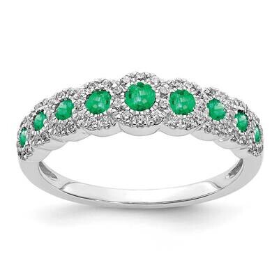 Emerald Polished Ring 14k White Gold Diamond RM5741-EM-025-WA, MPN: RM5741-EM-025-WA, 191101705120