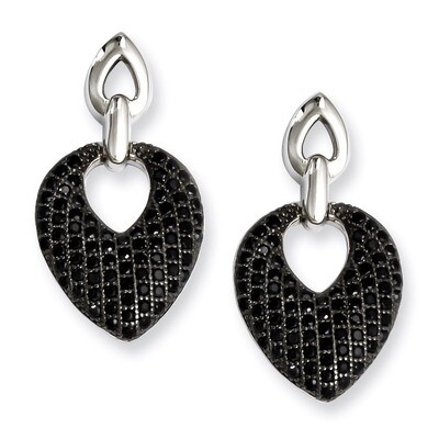 CZ Brilliant Embers Dangle Post Earrings Sterling Silver QMP749