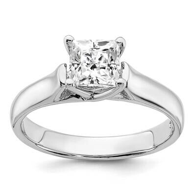 Sterling Silver Rhodium-plated Diamonore 5.5mm Princess Cut Ring RDS1915E/DAWT-SSA-7