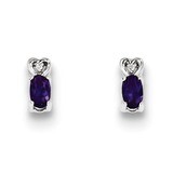 Amethyst &amp; Diamond February Earrings Sterling Silver QBE23FEB, MPN: QBE23FEB, 883957431345