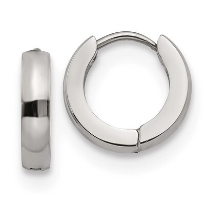 3.0mm Hinged Hoop Earrings Stainless Steel Polished SRE1217 by Chisel, MPN: SRE1217, 191101499241