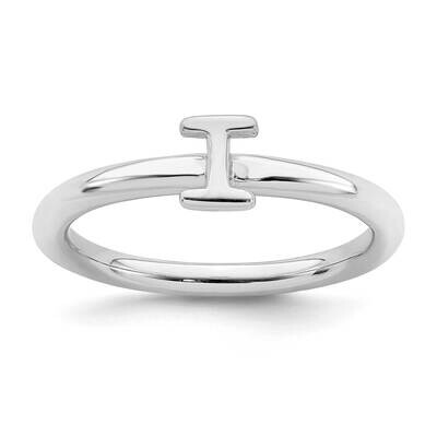 Letter I Ring Sterling Silver Rhodium-plated QSK1987, MPN: QSK1987, 191101724114
