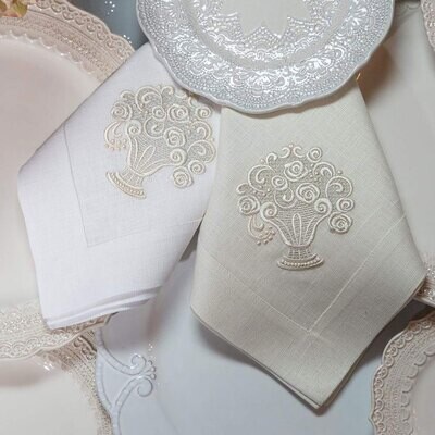 Crown Fiori Basket Large Napkin Champagne Set of 8 NLG645