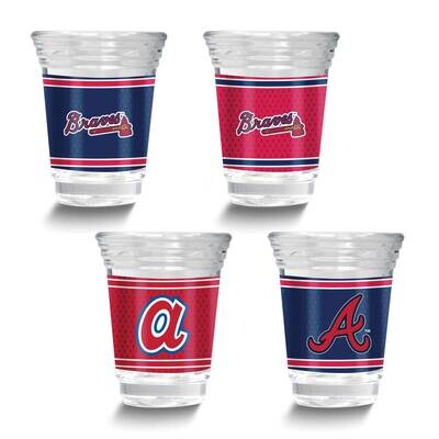 MLB Atlanta Braves 4-piece Shot Glass Set GM26124-BRA, MPN: GM26124-BRA, 737538033551
