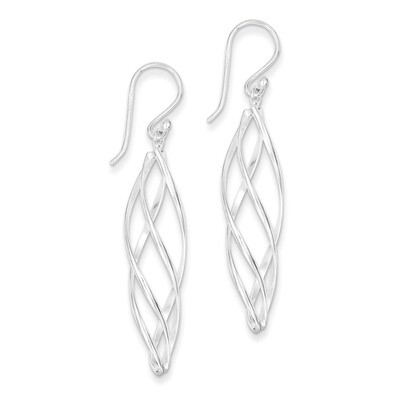 Long Twisted Earrings Sterling Silver QE8823, MPN: QE8823, 886774749761