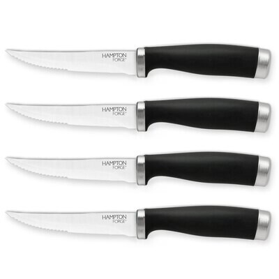 Hampton Forge Epicure Blk 4 Piece Steak Knives Set Clampack HMC01A103S, MPN: HMC01A103S, 7336521269…