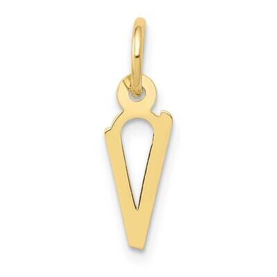 Slanted Block Initial V Charm 10k Gold Small 10YC644V, MPN: 10YC644V,