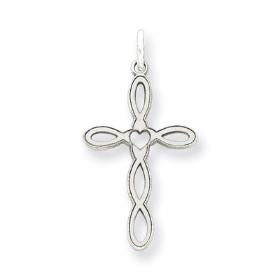 Cross Charm Laser Designed Sterling Silver QXR135, MPN: QXR135, 883957541211