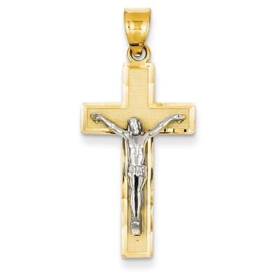 Diamond-cut Crucifix Pendant 14k Two-Tone Gold D3688, MPN: D3688, 191101179006