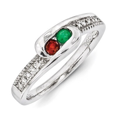 2 Birthstones Family Jewelry Diamond Semi-Set Ring 14k White Gold XMRW39/2, MPN: XMRW39/2, 88395744…