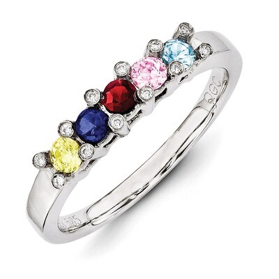 5 Birthstones Family Jewelry Diamond Semi-Set Ring 14k White Gold XMRW31/5, MPN: XMRW31/5, 88395742…
