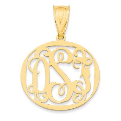 Monogram Circle Pendant Gold-plated Sterling Silver Laser High Polish XNA527GP, MPN: XNA527GP, 1911…