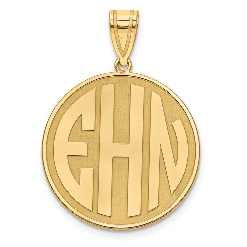 Personalized Initial A-Z Roped Circle Charm Pendant In 10K Or 14K Gold - Made In LA