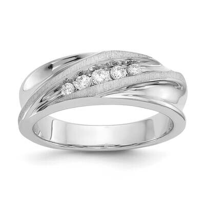 Diamond Vs/Si, D E F, Brushed/Polished Men&#39;s Band 14k White Gold True Origin Lab Grown RM3537-025-W…