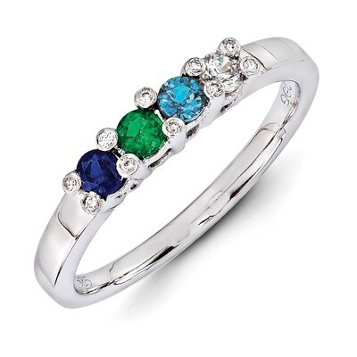 4 Birthstones Family Jewelry Diamond Semi-Set Ring 14k White Gold XMRW31/4, MPN: XMRW31/4, 88395749…