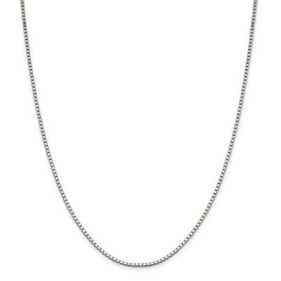 1.9mm Box Chain 42 Inch Sterling Silver QBX037-42, MPN: QBX037-42,