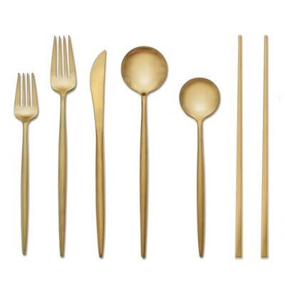Hampton Forge Zephyr 18/10 Gold 28 Piece Chopsticks SFB70G28BN, MPN: SFB70G28BN, 733652162382