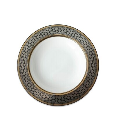 Caskata Hawthorne Onyx Rimmed Soup Bowl Gold Blue Platinum SOUPL-114, MPN: SOUPL-114, 817325017312