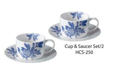 Caskata Arbor Cup and Saucer Set of 2 Blue HCS-250, MPN: HCS-250, 816666028155