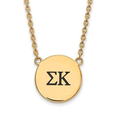 Sigma Kappa Small Enameled Pendant with 18 Inch Chain Gold-plated Silver GP017SKP-18, MPN: GP017SKP…