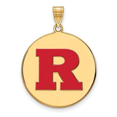 Rutgers XLarge Enamel Disc Pendant Gold-plated Silver GP022RUT, MPN: GP022RUT, 886774926919