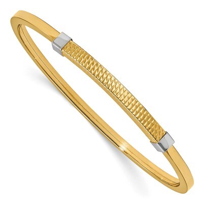 Leslie&#39;s Rhodium Polished &amp; Textured Pull Apart Bangle 14k Gold HB-LF926, MPN: LF926, 191101762574