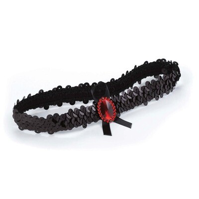 Black &amp; Red Sequin Garter GM17026