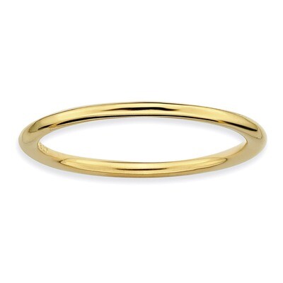 Gold-plated Polished Ring - Sterling Silver QSK162, MPN: QSK162, 886774214658
