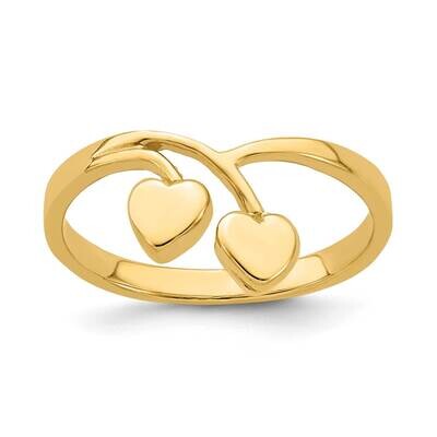 Double Heart Drop V Ring 14k Gold K4576, MPN: K4576, 637218058594