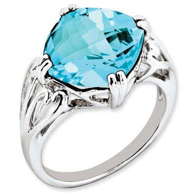 Blue Topaz Ring Sterling Silver QR2951BT, MPN: QR2951BT, 883957360515