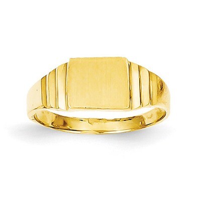 Rectangular Baby Signet Ring 14k Gold R522, MPN: R522, 637218048557
