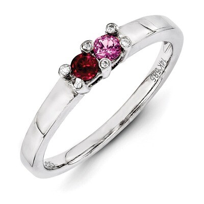 2 Birthstones Family Jewelry Diamond Semi-Set Ring 14k White Gold XMRW31/2, MPN: XMRW31/2, 88395748…