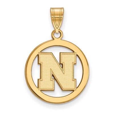 University of Nebraska Small Pendant in Circle Gold-plated Silver GP057UNE, MPN: GP057UNE, 88677494…