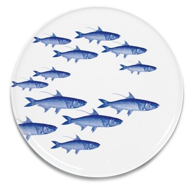 Caskata School of Fish Round Coupe Platter Blue SLP-220, MPN: SLP-220, 817325012782