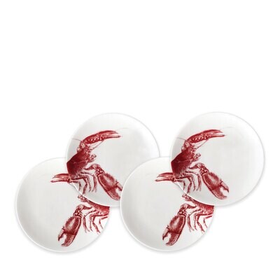 Caskata Lobster Canape Plates Set of 4 Red CANA-820, MPN: CANA-820, 816666026595