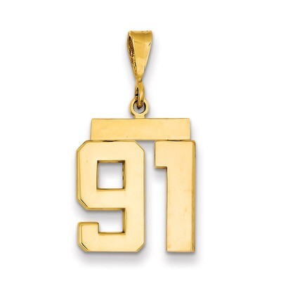 Number 91 Charm 14k Gold Medium Polished MP91, MPN: MP91, 883957136325