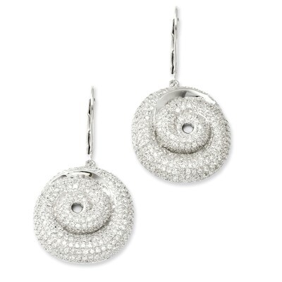 CZ Brilliant Embers Leverback Earrings Sterling Silver QMP571