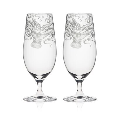 Caskata Lucy Beer Glasses Set of 2 GL-BEER-380, MPN: GL-BEER-380, 817325011167