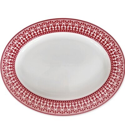 Caskata Casablanca Large Rimmed Oval Platter Crimson LOVL-165, MPN: LOVL-165, 816666022245