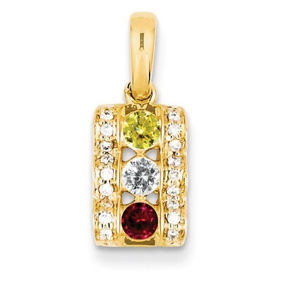 3 Birthstones Family Jewelry Diamond Semi-Set Pendant 14k Yellow Gold XMP44/3, MPN: XMP44/3, 883957…